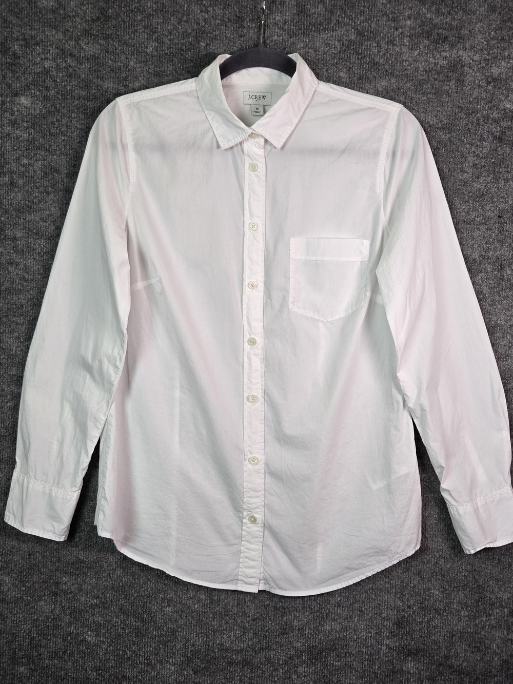 J Crew Shirt Womens S White Cotton Long Sleeve Button Up Preppy Capsule
